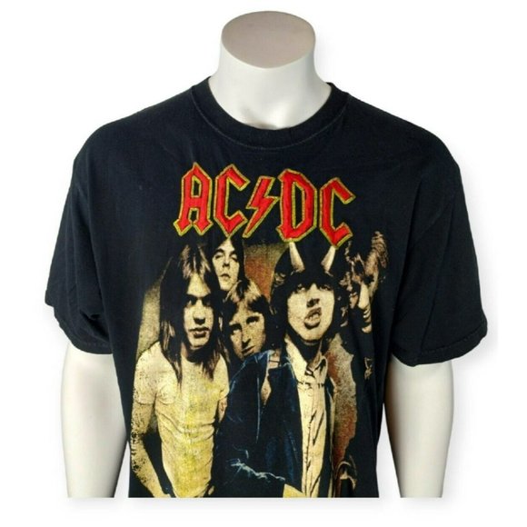 Vintage 90s ACDC Highway to Hell TShirt XL Crewneck Embroidered Double Sided Tee - Picture 2 of 16